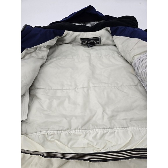 OBERMEYER Women's‎ Vintage White/Navy/Silver Adj Waist  Ski/Snow Jacket Size 8 - Picture 9 of 10